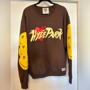Hyde Park You Aren’t Invited Brown & Yellow Smiley Face Men's Sweater Size L